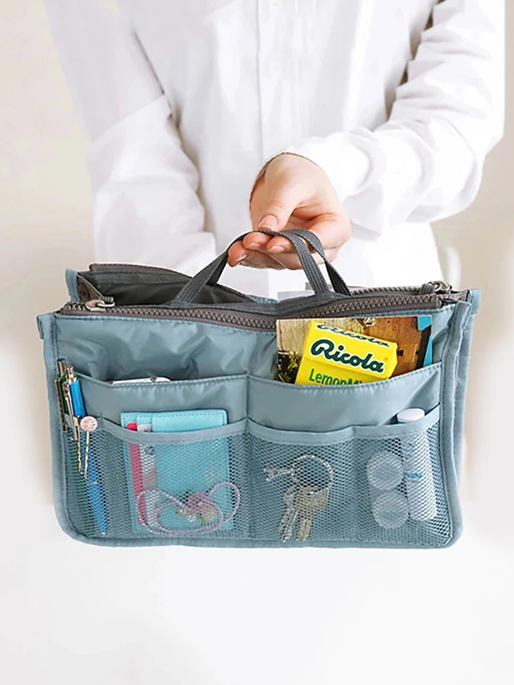 Сумка-Органайзер для косметики женская нейлоновая дорожная сумочка-вкладыш