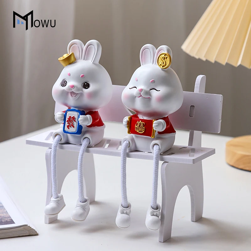 

Cute Rabbit Hanging Feet Doll Living Room Desktop Small Ornaments Porch Creative Home Decoration Bedroom Placement