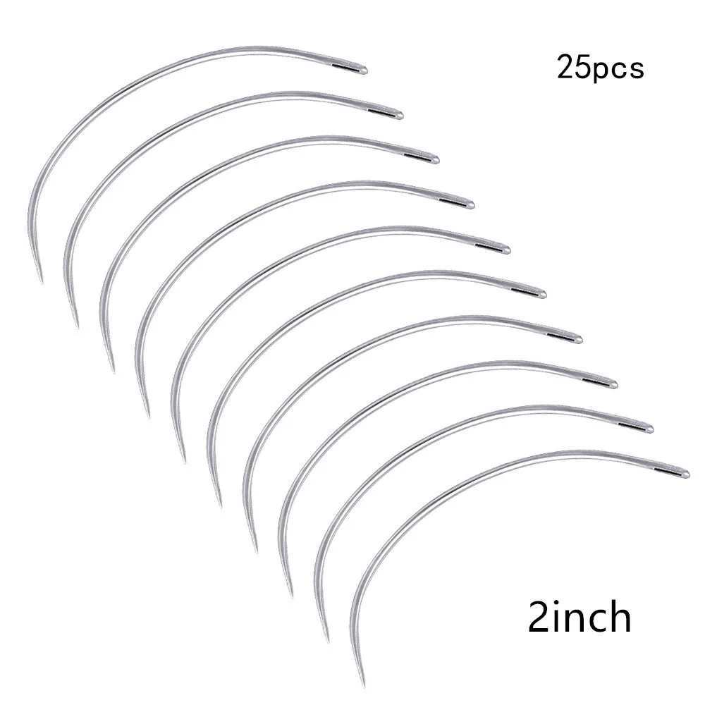 25Pcs C Type Curved Handmade Leather Needle Mattress Needles Hand Sewing Home Household Sewing Needles