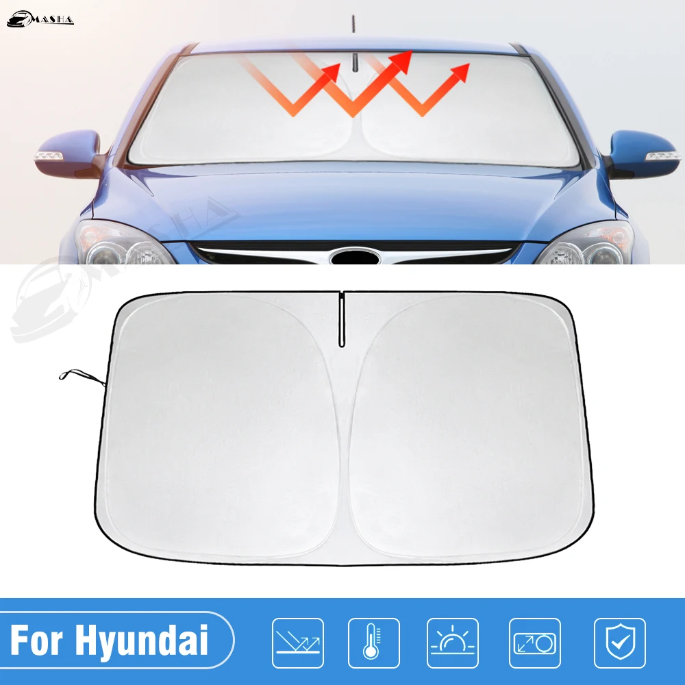 

Car Windshield Sun Shade Covers For Hyundai I30 2016-2021 2022 2023 Visors Auto Front Window Sunshade Parasol Coche Accessories