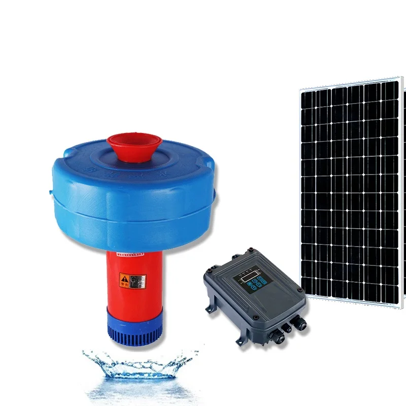 

24V 48V small solar panel powered farm fish shrimp pond oxygenator aerators kits