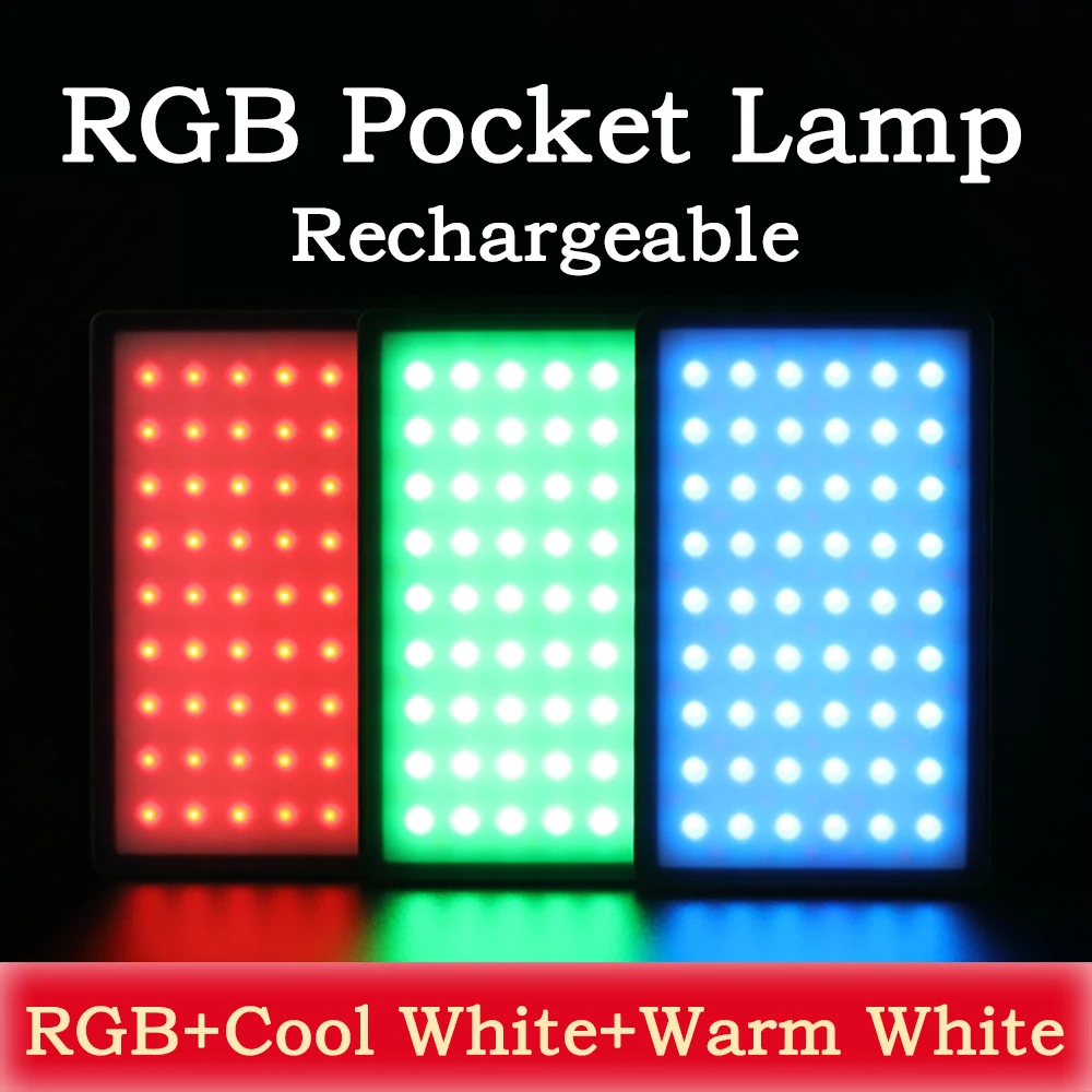 

Led pocket lamp Photography Desktop flat light adjustable soft light outdoor shooting portable led full-color RGB video lamp