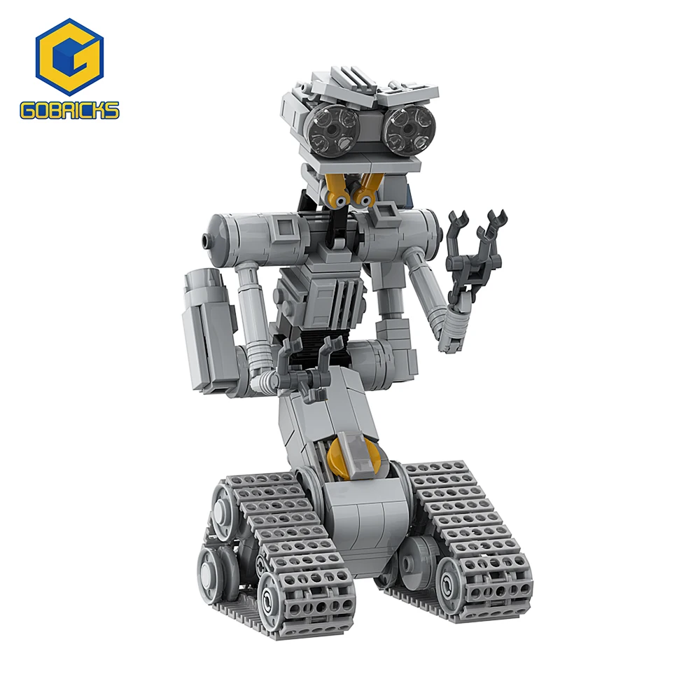 

Gobricks Movie Shorted-Circuits Military Emotional Robot Building Block for Astroed Robots Johnnyed 5 Model Brick Toy KIds Gift