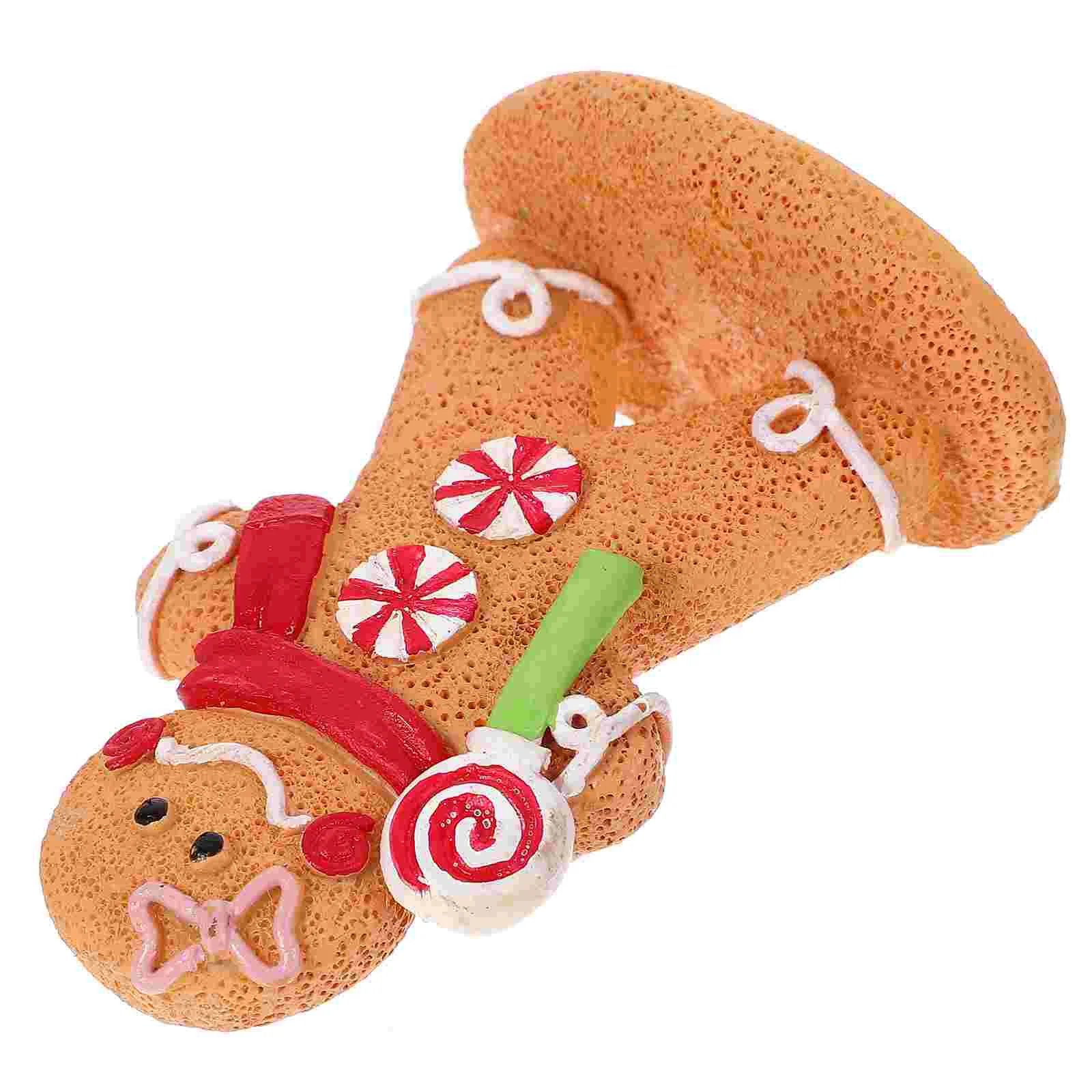 

Christmas Decoration Cartoon Gingerbread Man Ornament Resin Craft Xmas Table Centerpiece