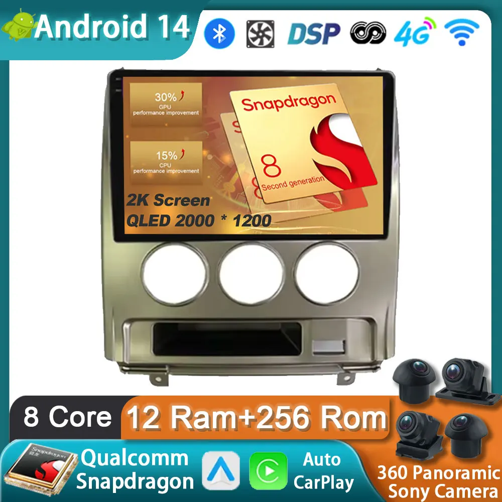 Автомобильный радиоприемник Android 14 для Mitsubishi Delica D5 2007-2009 RHD GPS Carplay Мультимедийный