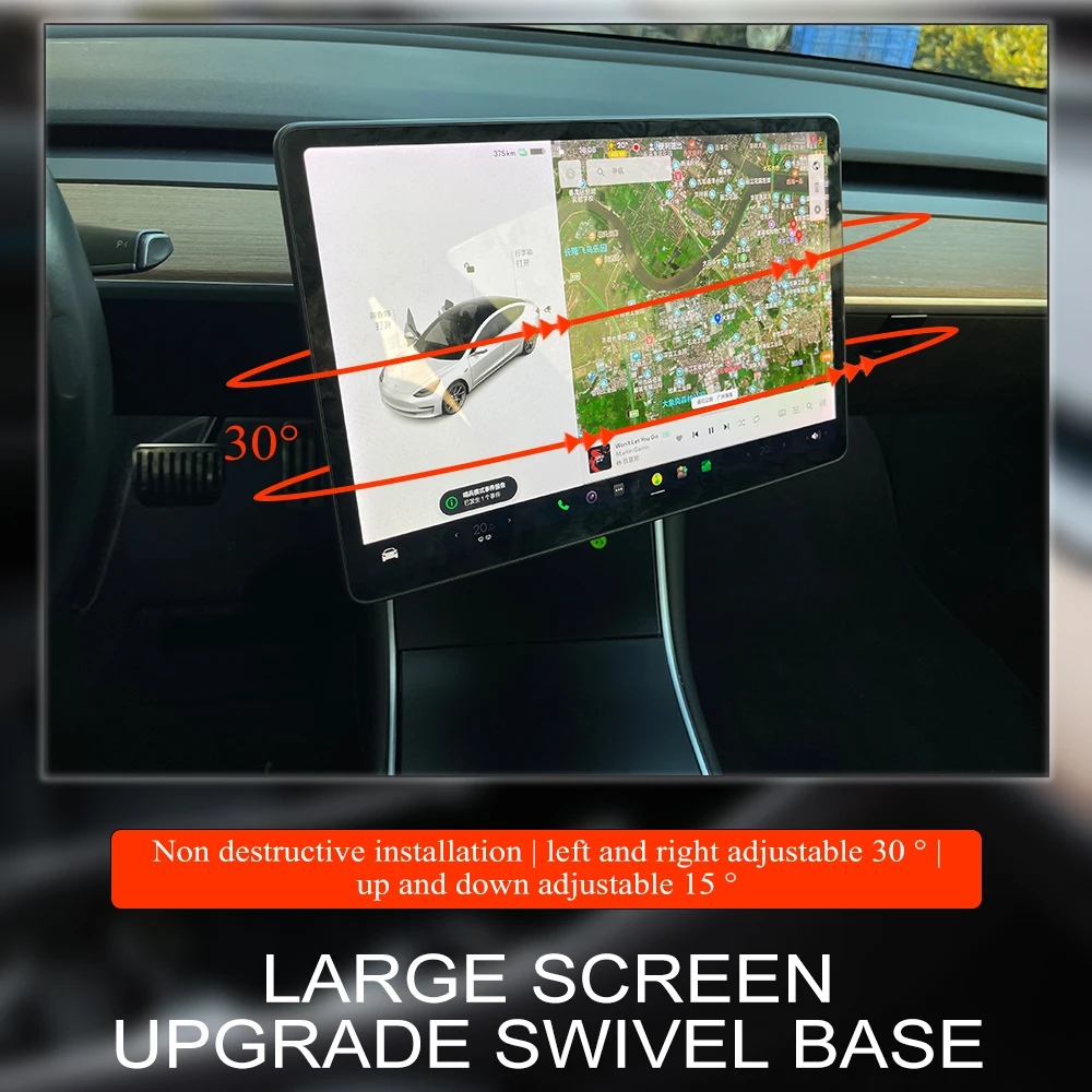 screen rotation bracket for tesla model 3 accessories central control for model3y 2021 car gps navigation holder accessory free global shipping