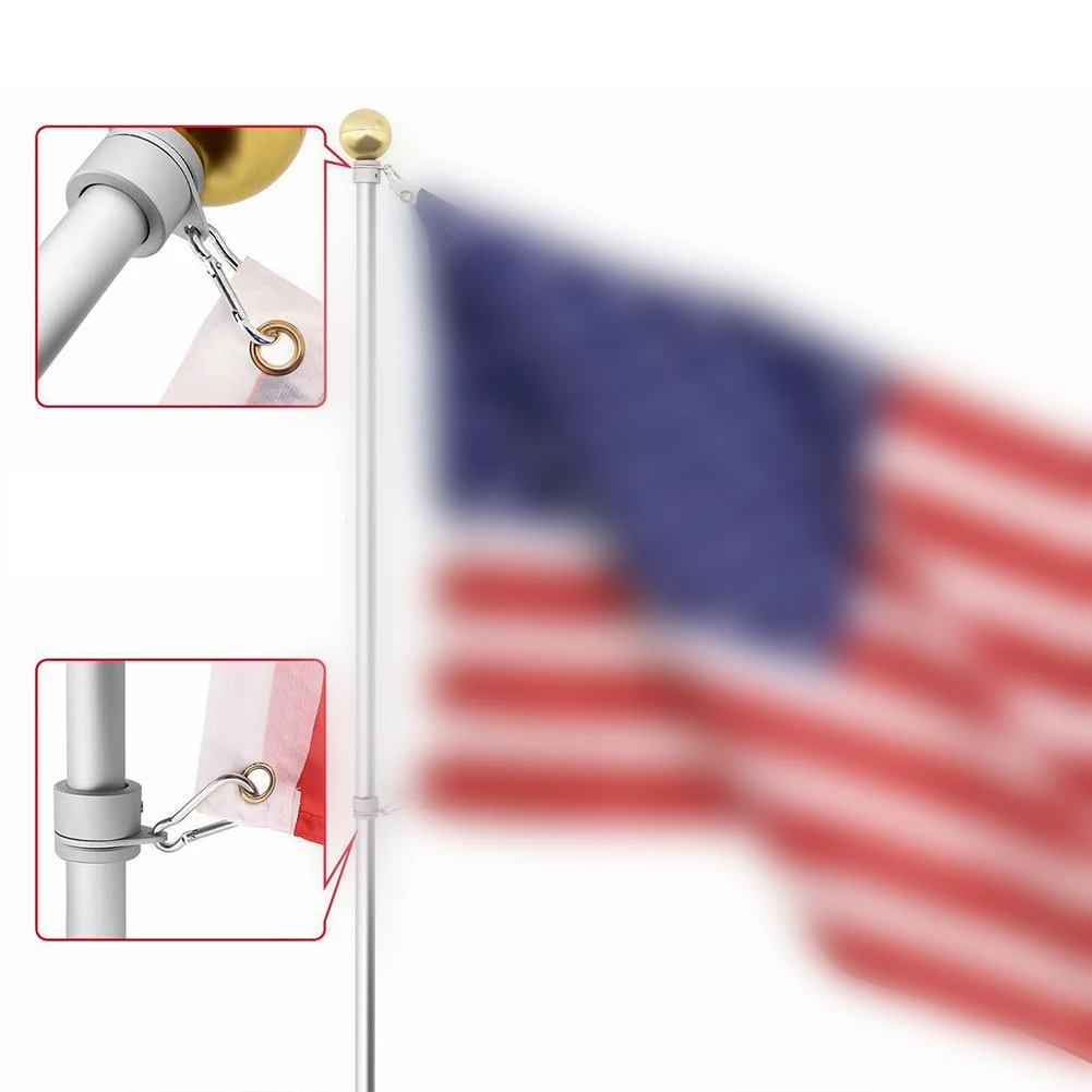 

Parts Flag Pole Ring For 0.75-1 Inch Pole Sliver 2Pcs Aluminum Alloy Aluminum Pole Swivel Ring Anti-Wrap Brand New