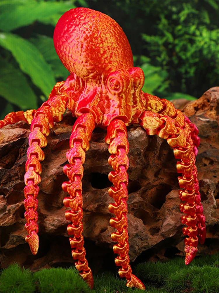 3D печатная фигурка осьминога креативная игрушка со свободным движением аквариум
