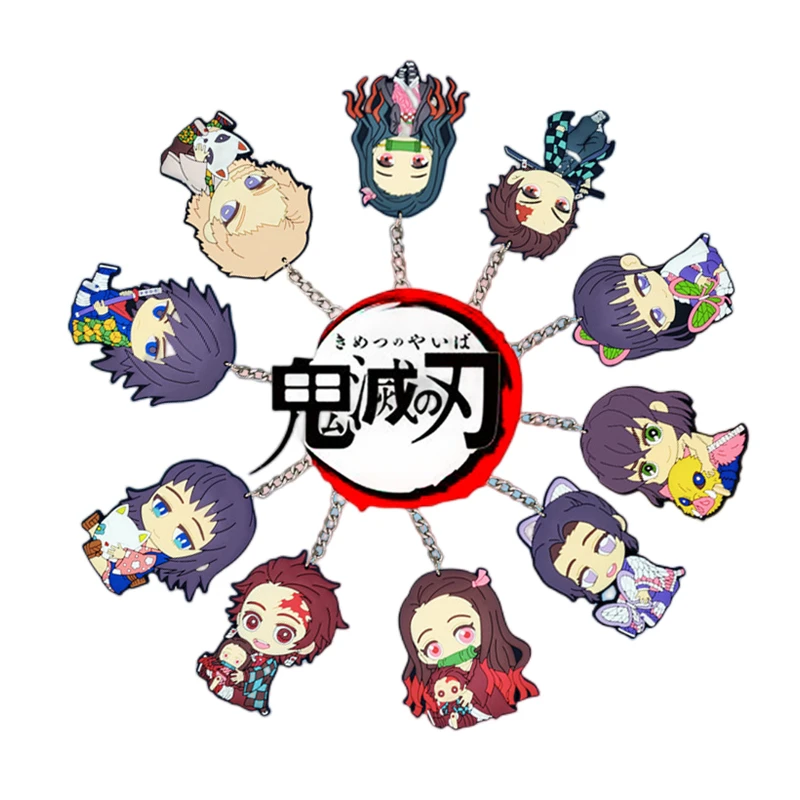 

Anime Demon Slayer Keychain Kamado Tanjirou Kamado Nezuko Couple Bag Pendant PVC Soft Glue Festival Gift