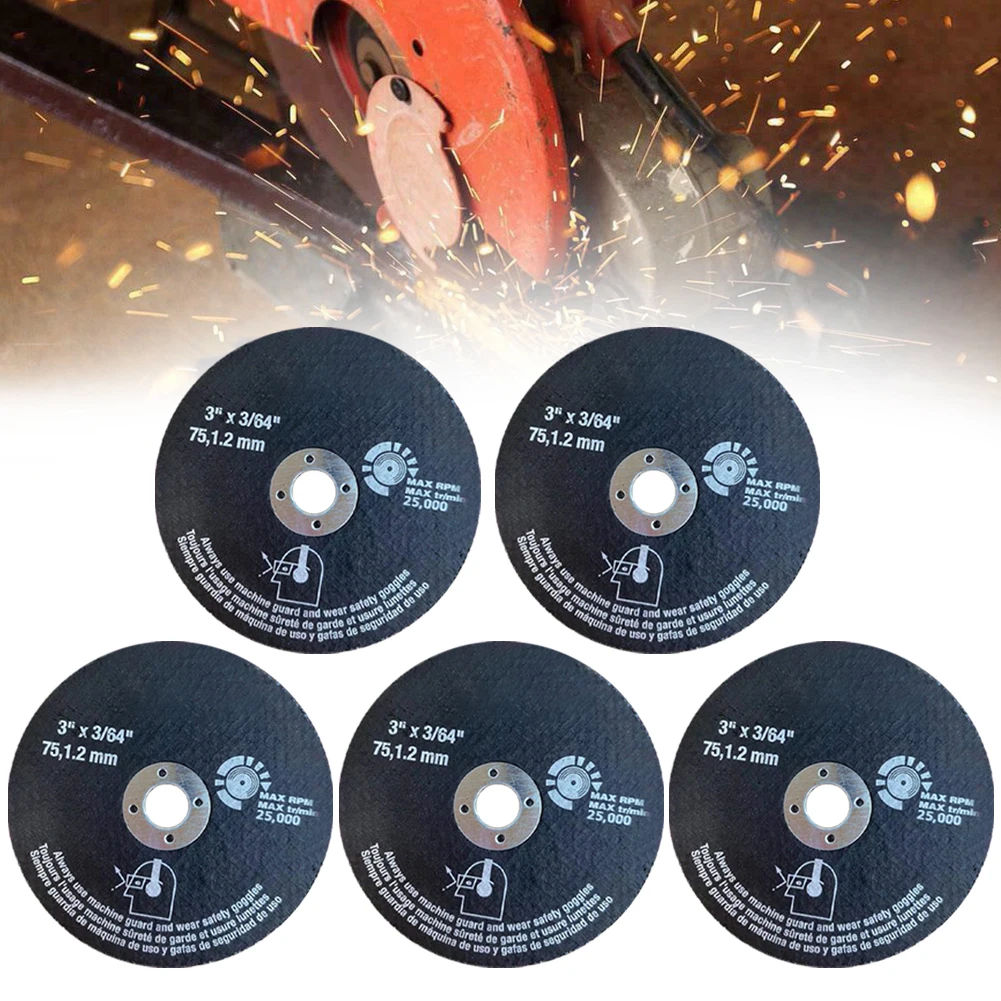 

5PCS 75mm Angle Grinder Cutting Discs Fiber Reinforced Resin Circular Saw Blades Grinding Wheel For Stainless Steel Iron