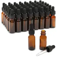 48pcs  Amber Glass Bottles Eye Dropper 1/2 oz Dropper Bottles for Essential Oils Perfumes Aromatherapy Chemistry Lab Chemicals