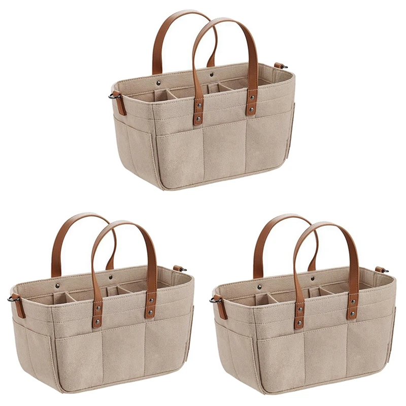 

3X Baby Diaper Caddy Organizer Baby Shower Basket Portable Nursery Storage Bin Car Storage Basket For Toys Nursery Room