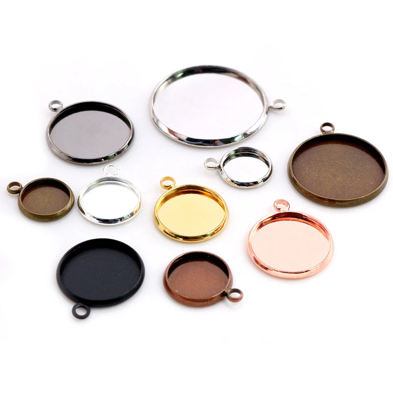 Высокое качество 10/12/14/16/18/20 мм Железный материал один петли Камея Установка база заготовки базовые кабошон