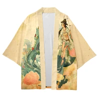 crane japanese cardigan harajuku summer japon kimono coat man haori samurai kimonos karate streetwear woman yukata sunscreen