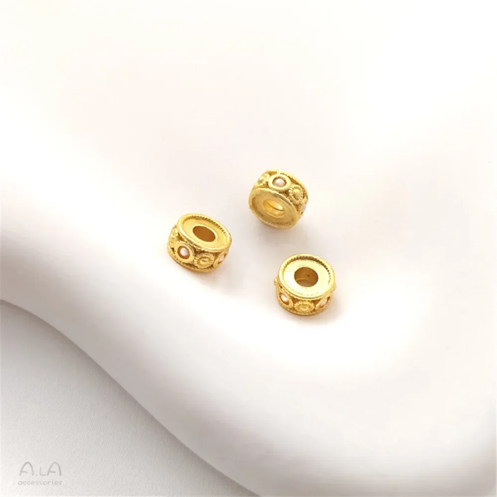 Матовое золото инкрустированный искусственным жемчугом клевера перегородка в