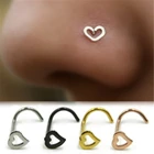 Серьги-гвоздики из нержавеющей стали в форме сердца, кольцо в нос, крючки для пирсинга носа, ювелирные изделия для пирсинга тела, 2021