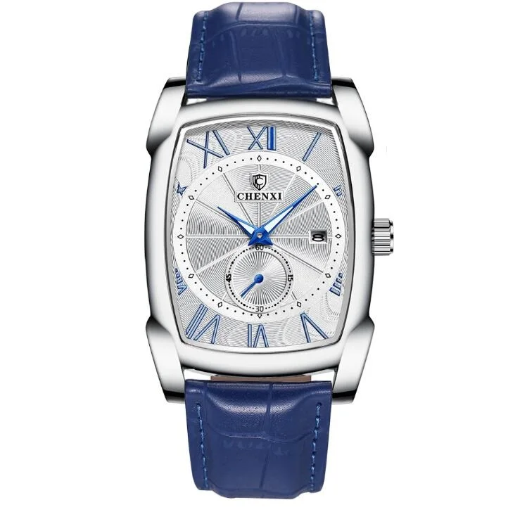 

Часы мужские водонепроницаемые с римскими цифрами, винтажные Ретро-часы с ремешком из натуральной кожи, квадратные в античном стиле, подаро...