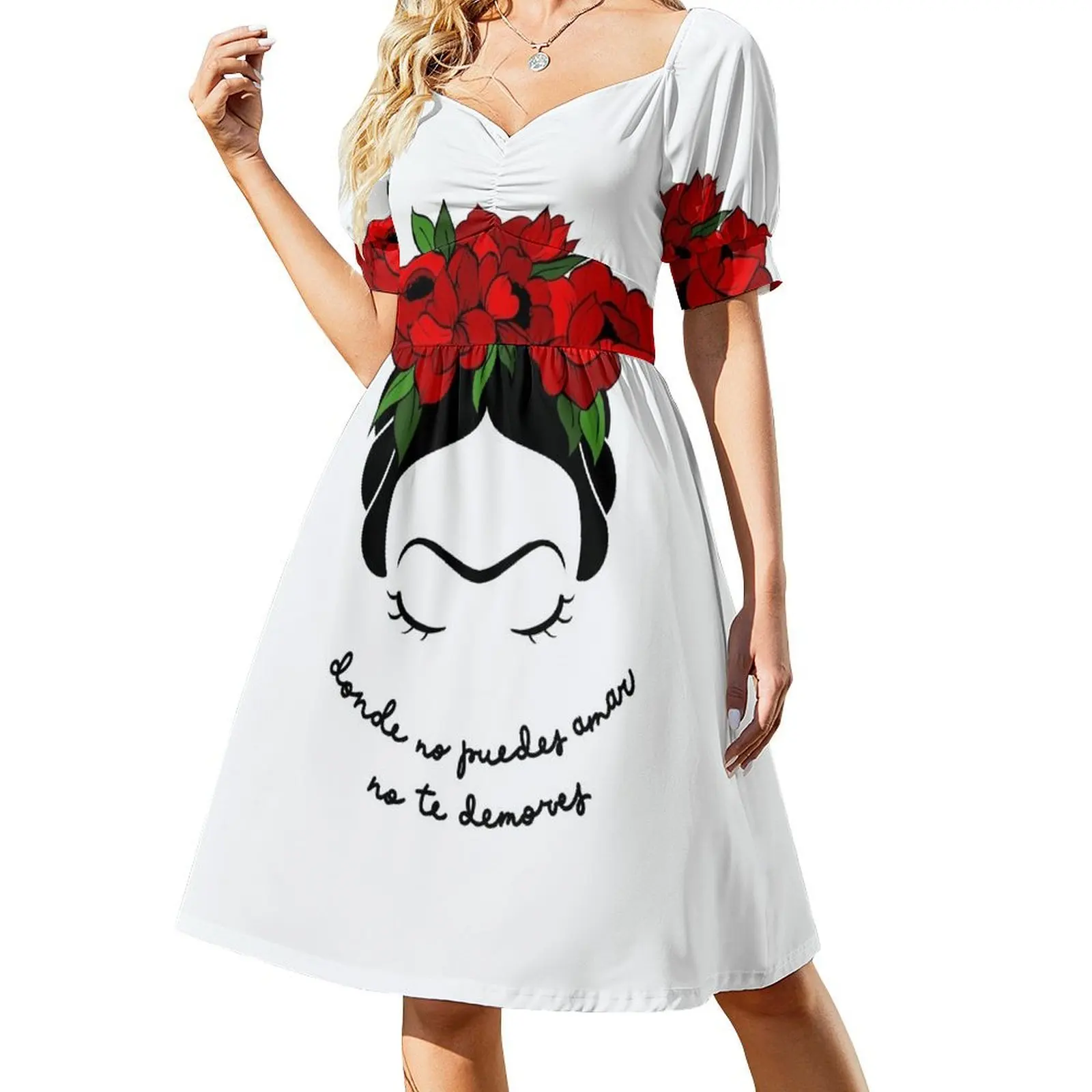 DONDE NO PUEDE AMAR TE DEMORES Платье с короткими рукавами Женское платье на день рождения