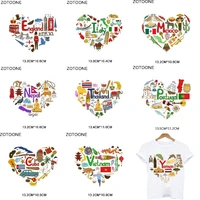 country flag landscape patches on clothes iron on transfers for clothing thermoadhesive patches thermal stickers fusible patch