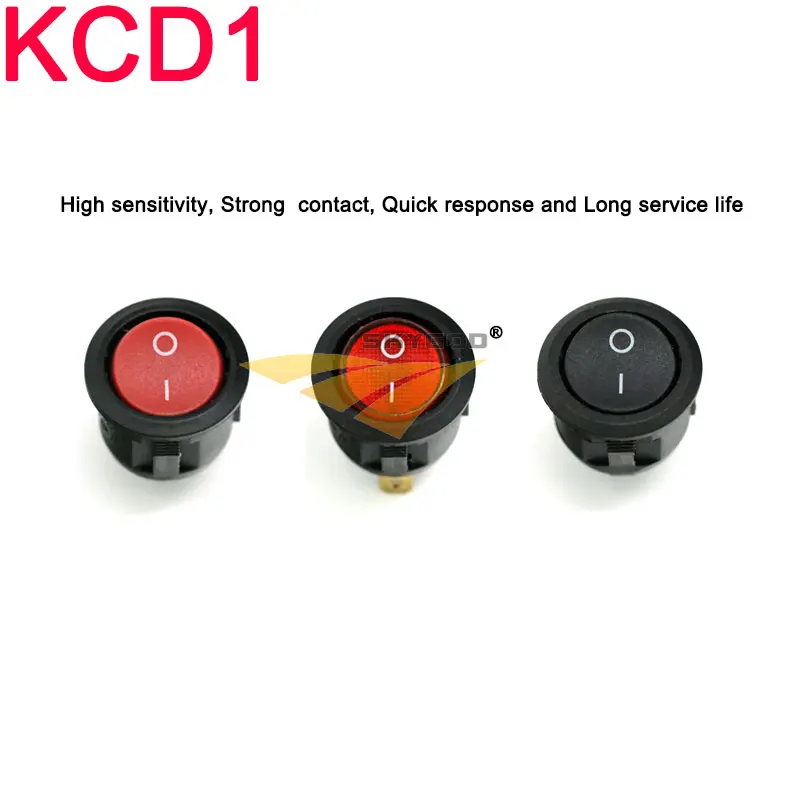 

1/5/10PCS 23MM KCD1 Round Rocker Switch 2/3Pin ON-OFF-ON 2/3 Position 6A/250VAC 10A/125VAC SPST LED Car Push Button Switch