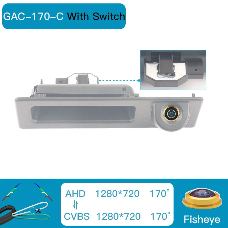 

170 ° HD 1080P переключатель ручки багажника камеры заднего вида для BMW 5 серии 3 F10 F11 F30 F31 F32 X3 F25 X4 F26 X5 F15 F46 X1 F48