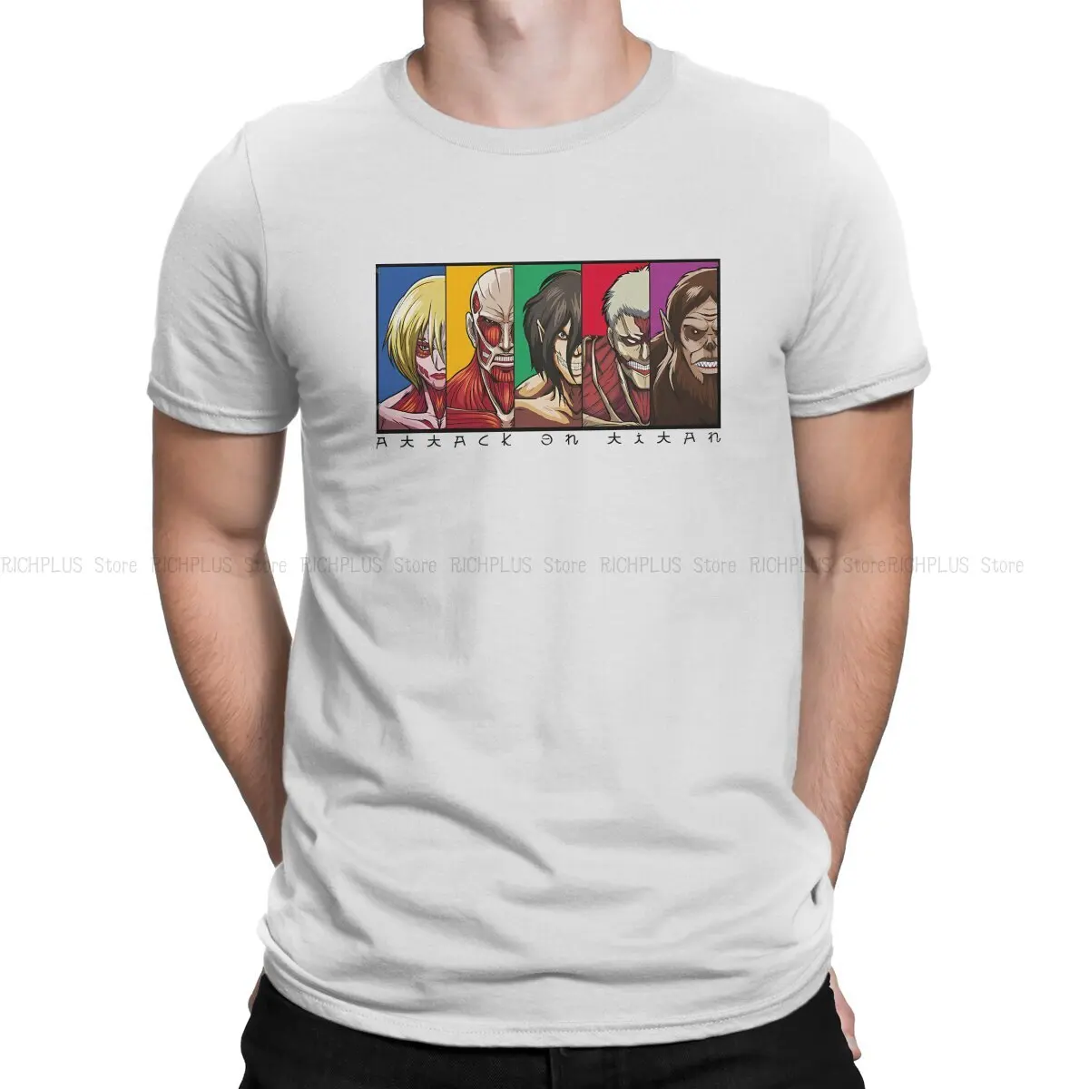 

Attack On Titan Anime Creative TShirt for Men Characters Round Neck Polyester T Shirt Personalize Birthday Gifts Tops