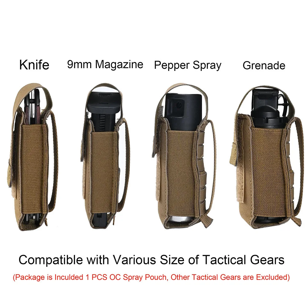 Фото Тактическая Сумка-распылитель Molle OC Pepper, эластичный универсальный инструмент, кобура 9 мм, чехол для пистолета, фонарика, охотничьего жилета, аксессуары для ремня №3