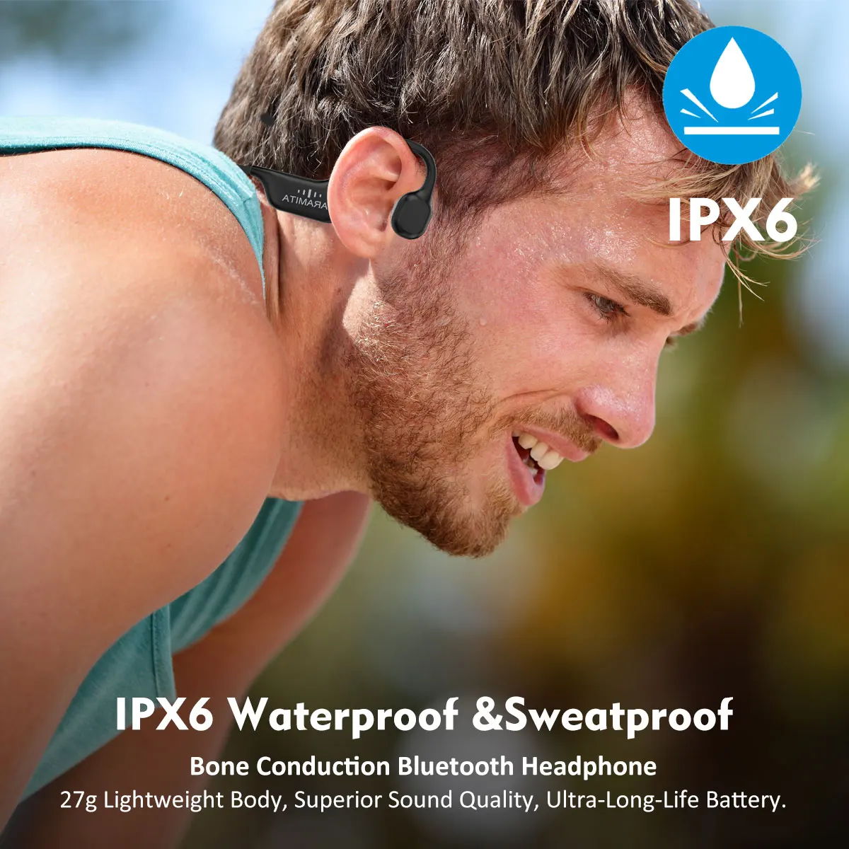 Фото Беспроводные Bluetooth-наушники SONY с микрофоном, BT 5.3, водонепроницаемые (IPX7) для спорта, бега, тренировок, вождения №3