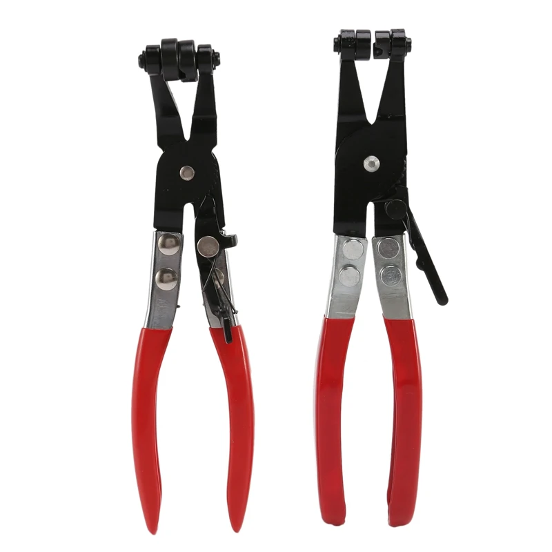 

2 Pc Hose Clamp Pliers Tool Set Angle Swivel Jaw Locking Flat Band Coolant Clip
