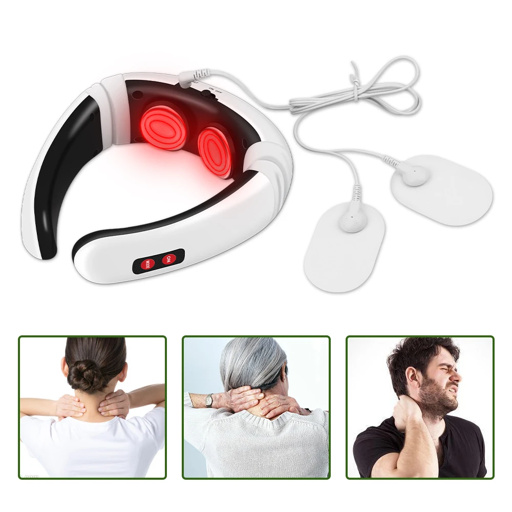 

TENS Electric Neck Massager Pulse Cervical Vertebra Physiotherapy Acupuncture Deep Tissue Massage Health Care Relaxation