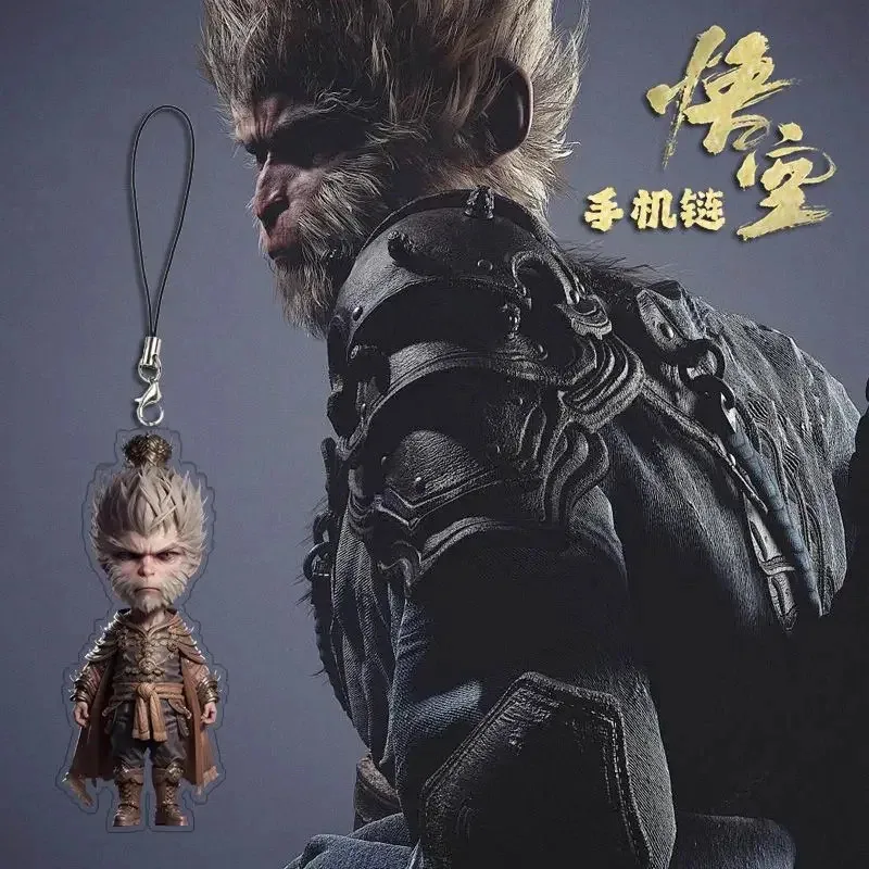 Фото Черный миф: Wukong брелок для мужчин, аниме-цепочка для женщин, акриловый косплей, японский брелок для ключей, кулон, вечерние, детский подарок для друзей, NM33 №2