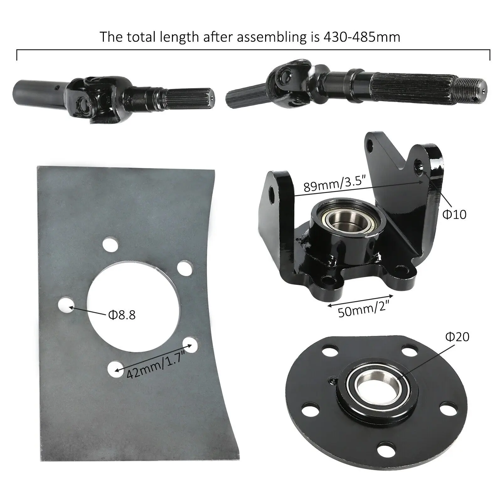 TDPRO Zestawy osi półosi napędu przedniego 48V 1000W Silnik różnicowy bezszczotkowy Golf ATV buggy atv