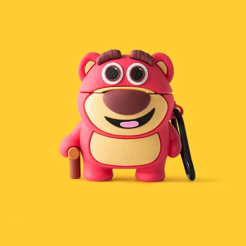 Силиконовый чехол с 3D милым мультяшным аниме Losto Strawberry Bear для Apple AirPods 1 2 3 Pro