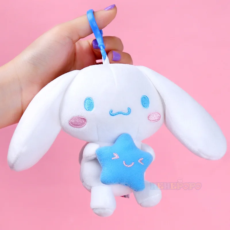 

Kawaii Cinnamoroll Sanrio Plush Keychains Anime Cute Keyring Cinnamoroll Decoration of Bag Plushie Free Shipping for Girls