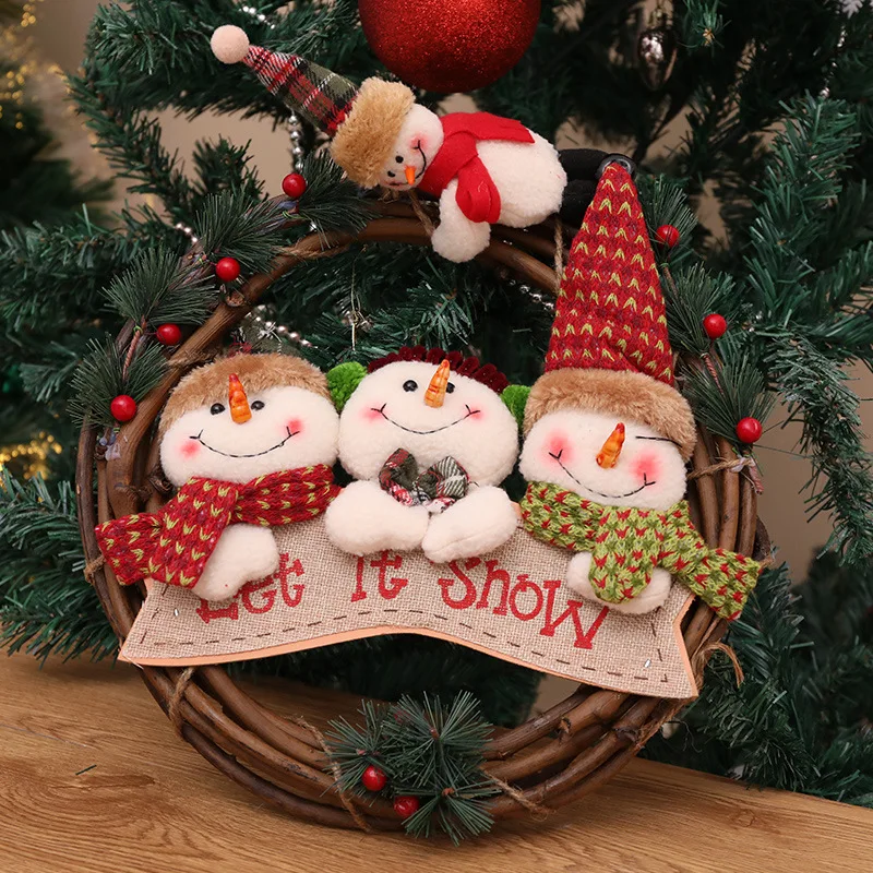 1 шт. Новогодняя ротанговая гирлянда-подвеска