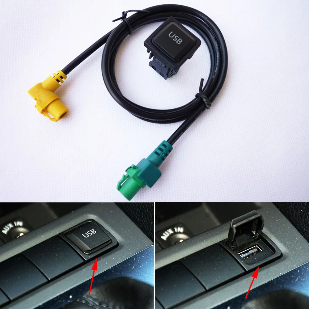 

USB-адаптер для vw Passat B6 B7 CC Golf 6 Jetta 5 mk5 6 mk6 Tiguan Polo RCD510 RNS315, переключатель, жгут проводов 5KD035726A