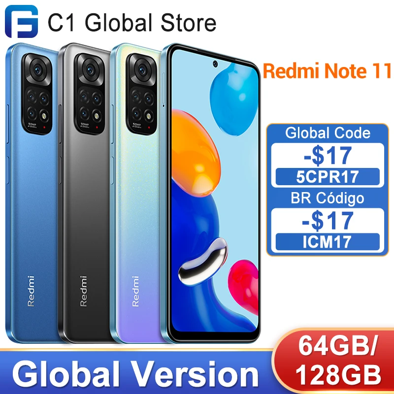 Global Version Xiaomi Redmi Note 11 Smartphone Snapdragon 680 Octa Core 33W Pro Charging 50MP Quad Camera 90Hz AMOLED DotDisplay