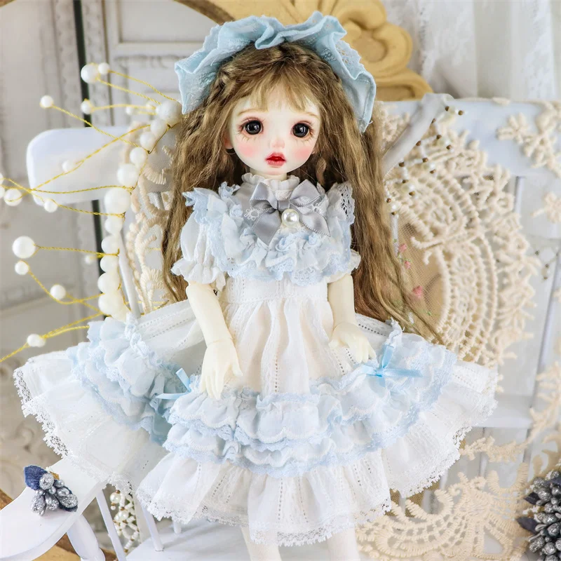 

New Arrival BJD Doll Clothes Blythe Maid Dress for 1/3 1/4 1/6 SD MSD MDD YOSD Blue Skirt Doll Accessories