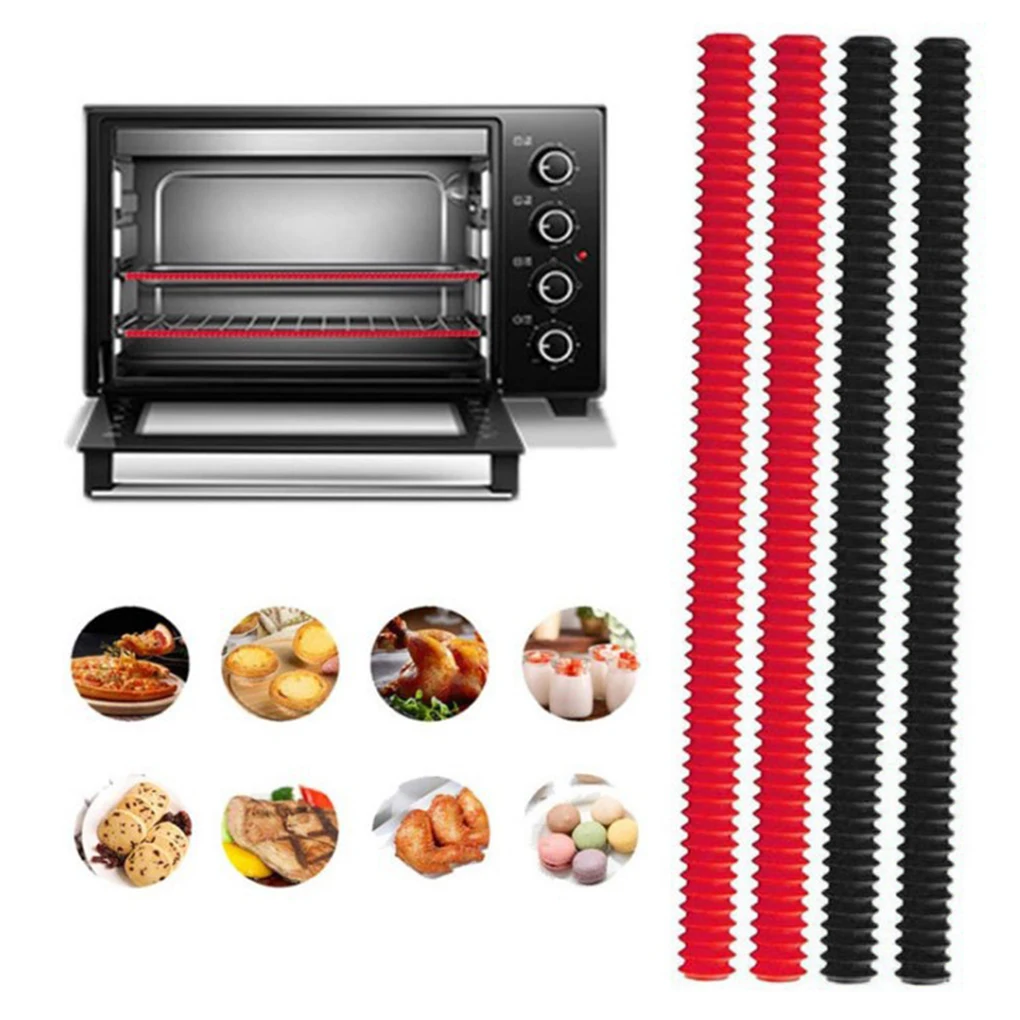

Heat Insulation Strip Silicone Anti-scalding Cover Long Microwave Oven Rack Edge Protector