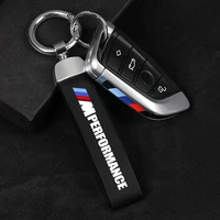 performance car styling keychain 3d metal leather emblem badge keyring for bmw m f15 e46 e70 e71 e91 e92 e93 f20 f13 accessories