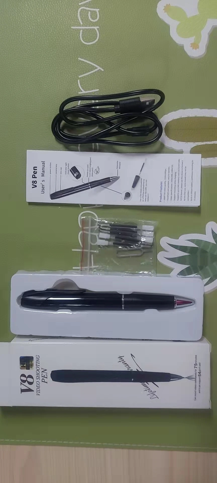 

Camera Pen with 32GB Memory Card Full HD 1080P Clip On Nanny Cam Camcorder with Photo Taking Pocket DVR for Lecture Conference