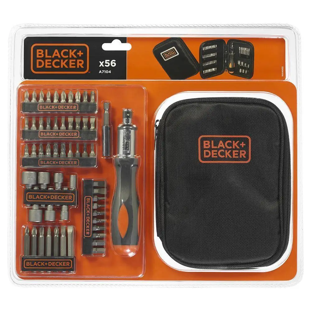 

Набор отверток с храповым механизмом Black Decker A7104 56 шт., комплект наконечников для винтов, чемодан, Набор отверток и наконечников для винтов, к...