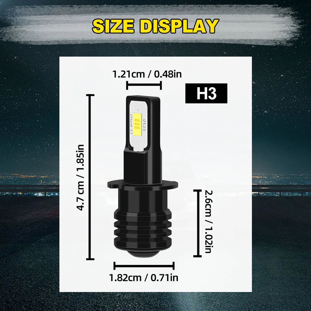 Фото 2 шт. светодиодные противотуманные фары H3 6000K Super White, установка Plug and Play для SUZUKI GRAND VITARA I (FT, HT) 1998-2003 №2