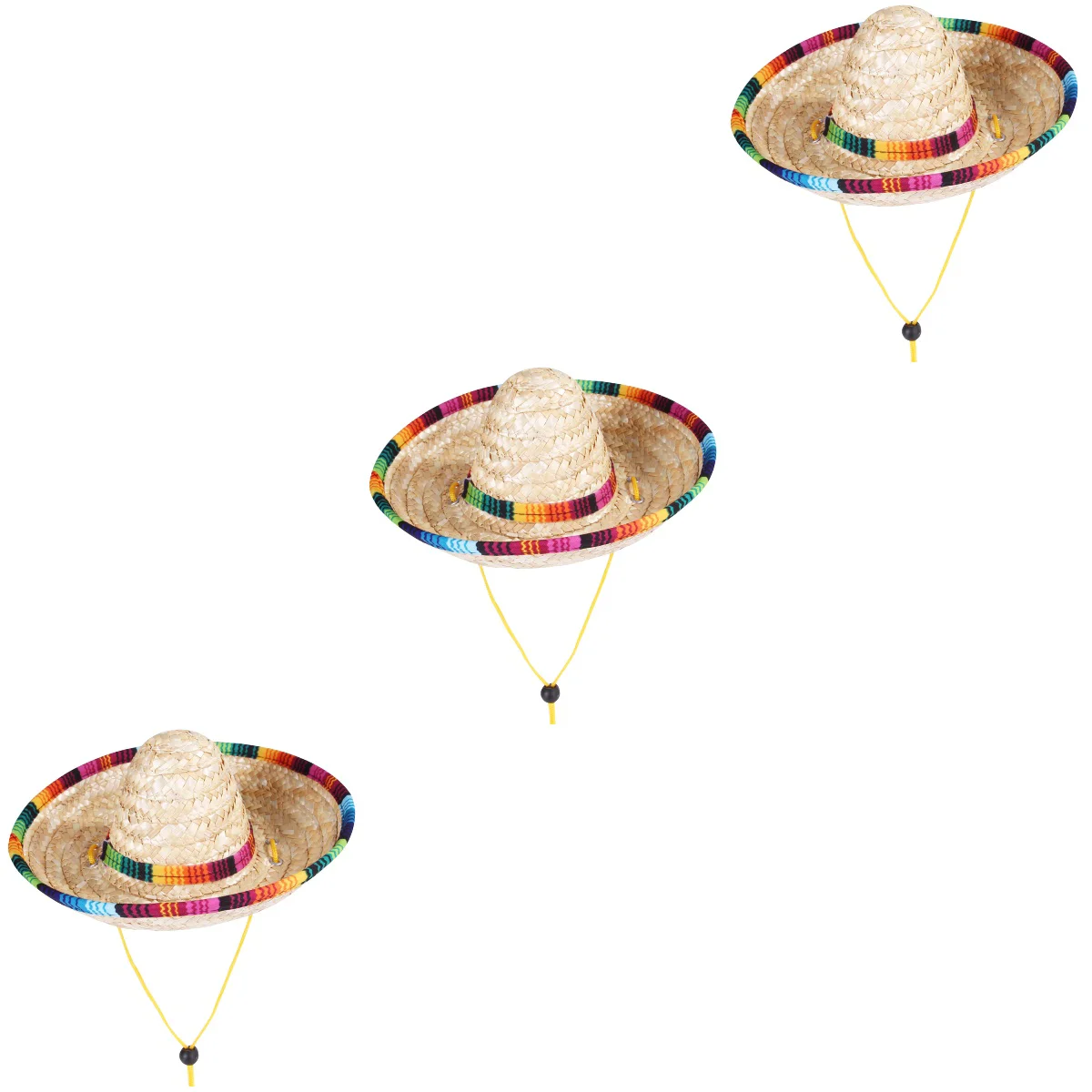 

Hat Dog Hats Sombrero Cat Pet Small Puppycowboy Straw Decoration Braid Dogs Sun Tiny Party Woven