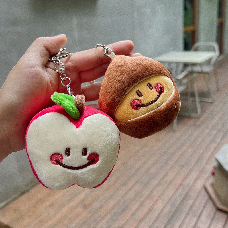 Каштановая кукла плюшевая игрушка брелок мягкие растения плюшевое красное