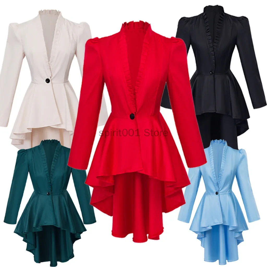 Женский осенний средневековый викторианский костюм смокинг фрак готический