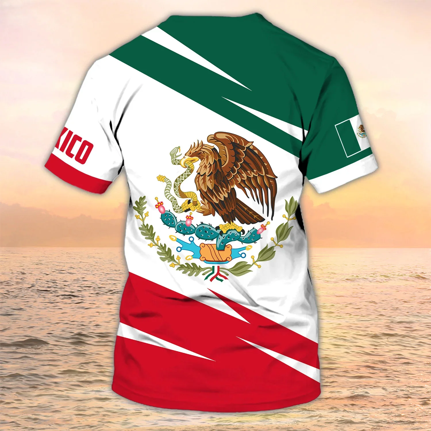 

Mexican Flag T Shirt Harajuku Casual Short Sleeve 3D Fashion Printed T Shirt Oversized Graphic Tees Streetwear Funny Tops