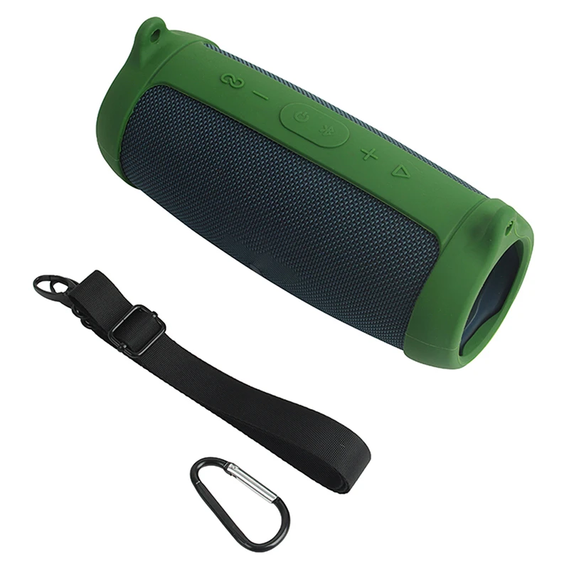 

Silicone Case Speaker Travel Carrying Protective Cover With Carabiner Compatible For Jbl Charge5 Bluetooth-compatible Audio