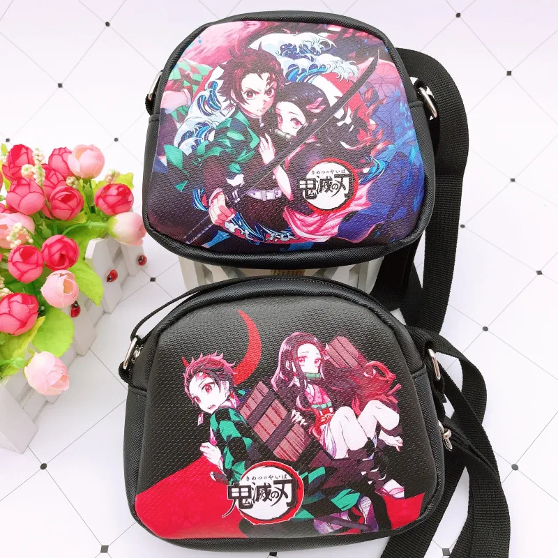 Anime Demon Slayer Kimetsu No Yaiba Wallet Messenger Bag Storage Pouch Coin Purse Card Keys Makeup Storage Bags  Shoulder Bag