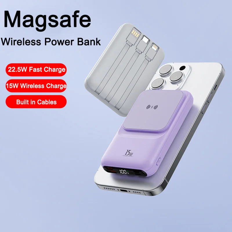 Magsafe Power Bank 20000 мАч 22 5 Вт 15 Беспроводное зарядное устройство с быстрой зарядкой